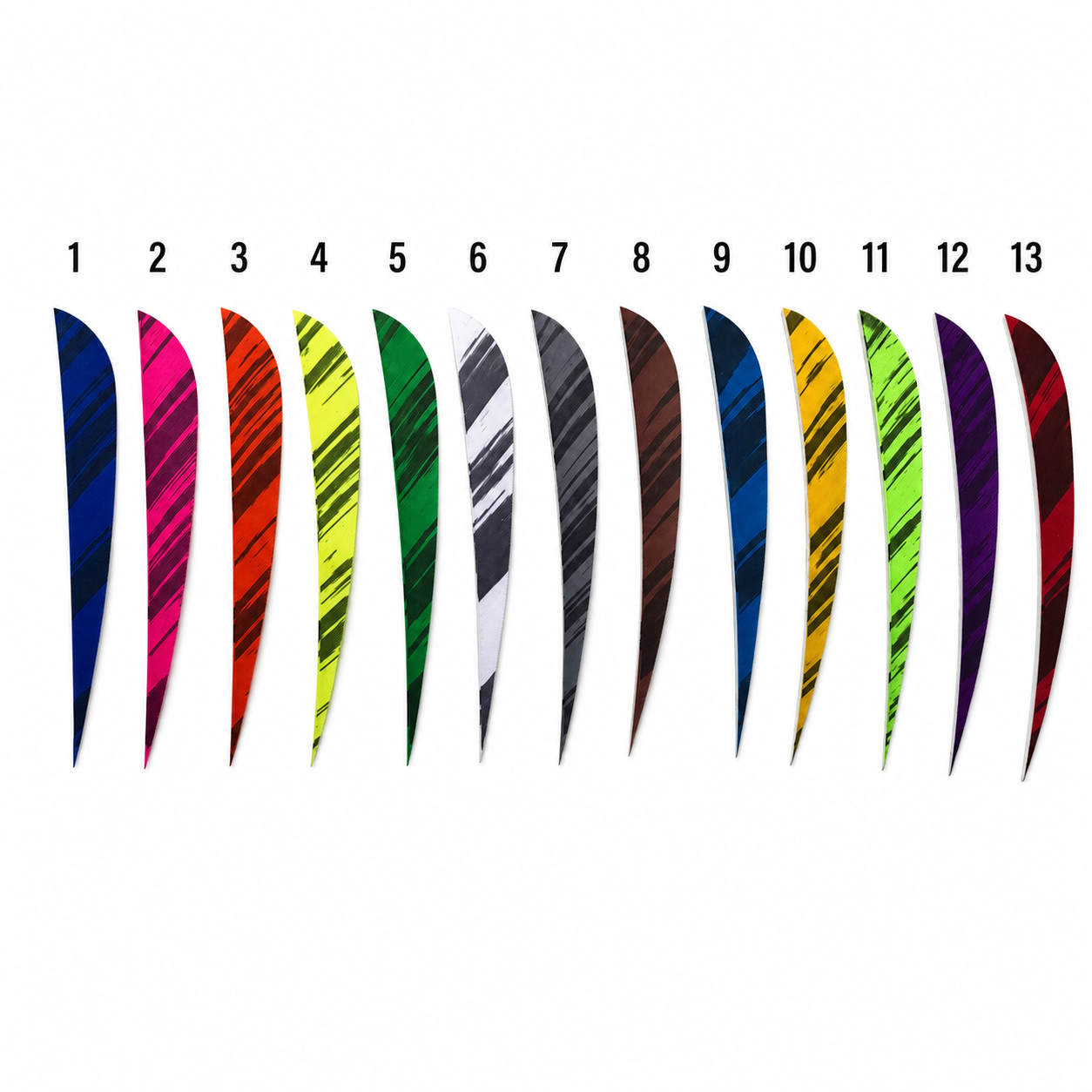 Inferno Series: 5" Teardrop Exotic Barred Feathers - Wildfire Pattern Natural Turkey Fletching | 50 Pack