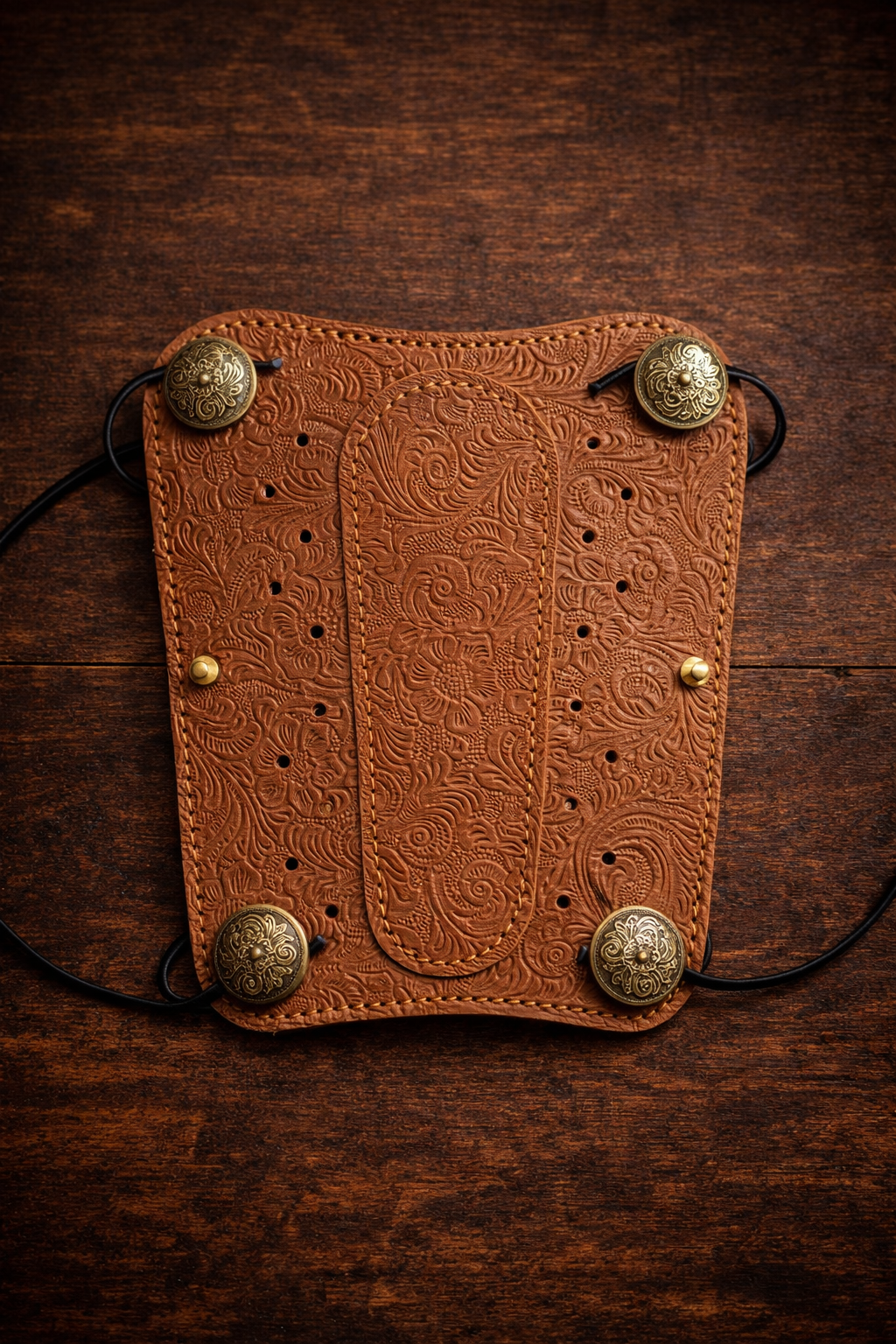 Handmade Cowhide Leather Archery Arm Guard – Adjustable Bracer