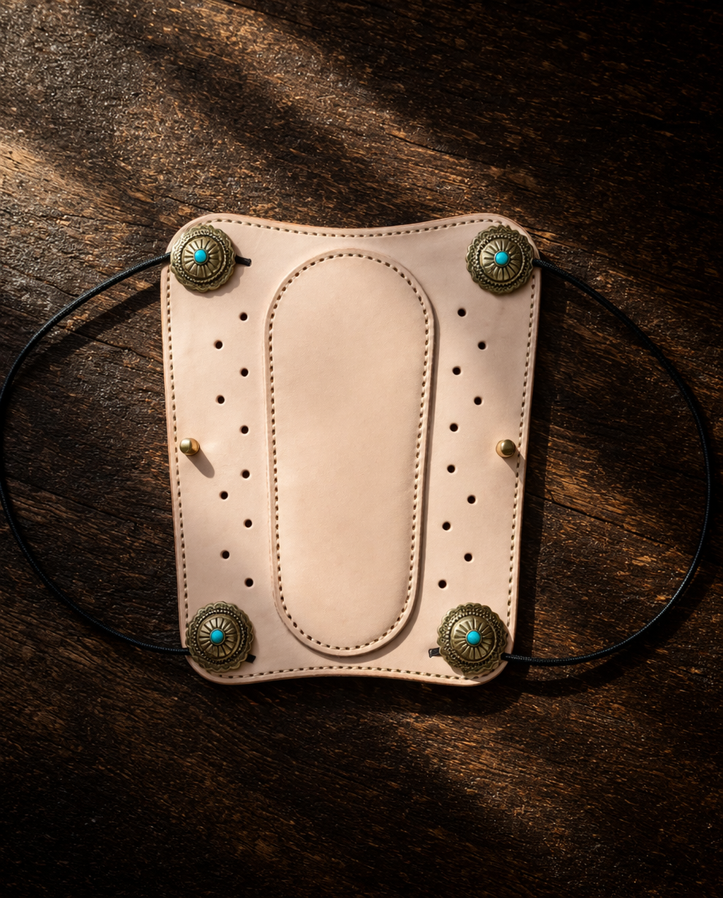 Handmade Cowhide Leather Archery Arm Guard – Adjustable Bracer