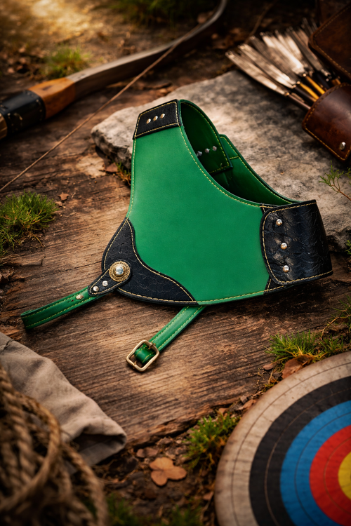 Master Artisan Embossed Floral Leather Chest Guard
