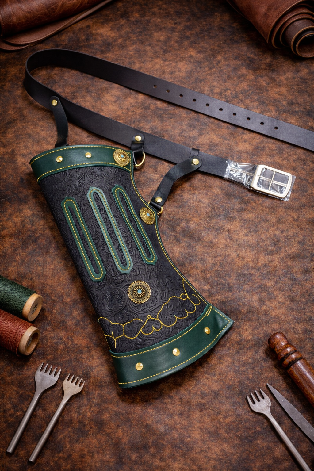 "Imperial Guard" Ming Dynasty Quiver – Artisan Hand-Stitched Leather