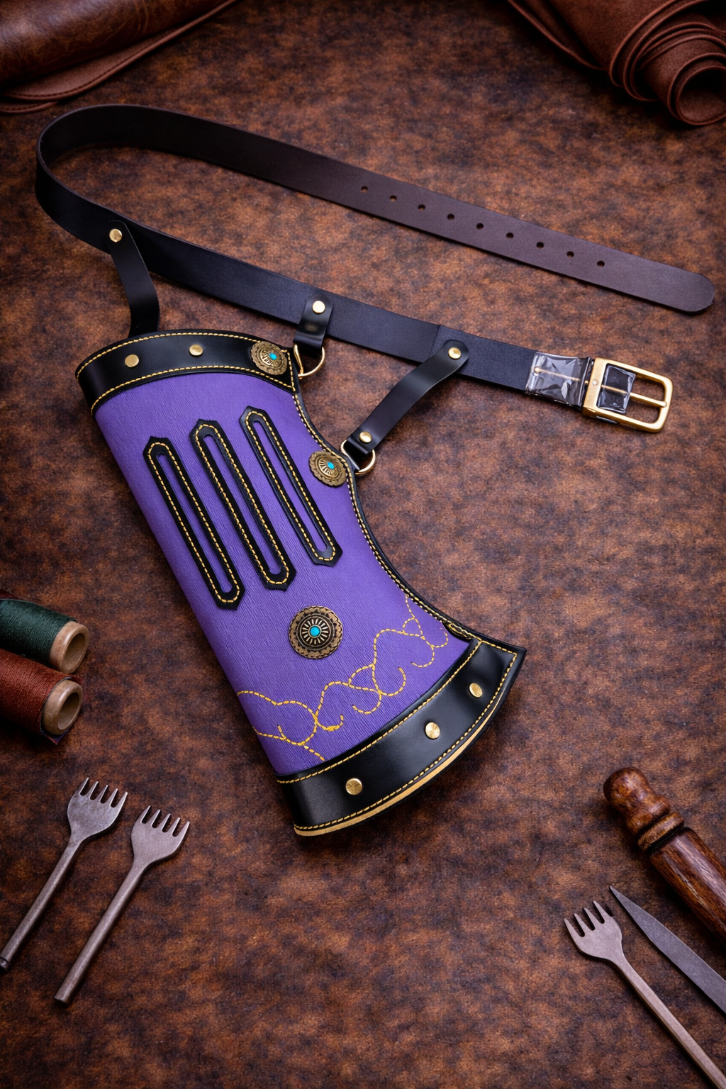 "Imperial Guard" Ming Dynasty Quiver – Artisan Hand-Stitched Leather