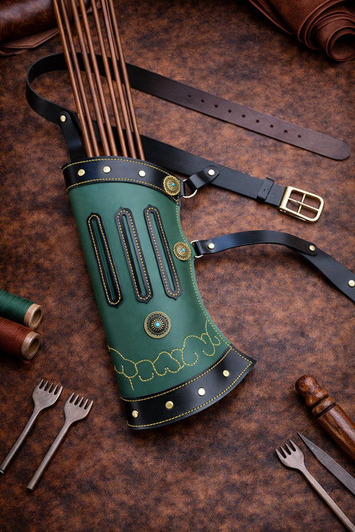 "Imperial Guard" Ming Dynasty Quiver – Artisan Hand-Stitched Leather