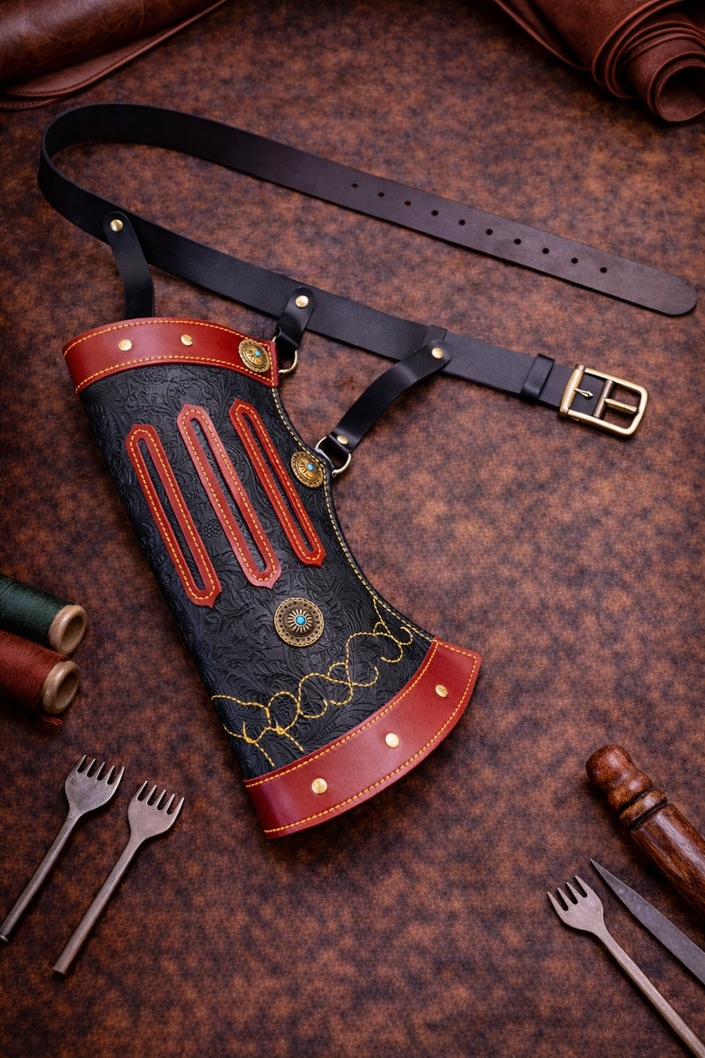 "Imperial Guard" Ming Dynasty Quiver – Artisan Hand-Stitched Leather