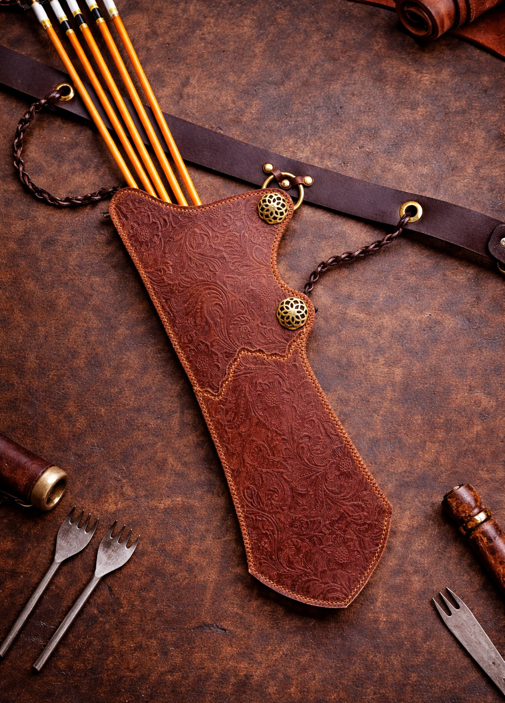 The "Sultan's Emerald" Artisan Ottoman Quiver & Bespoke Belt Set